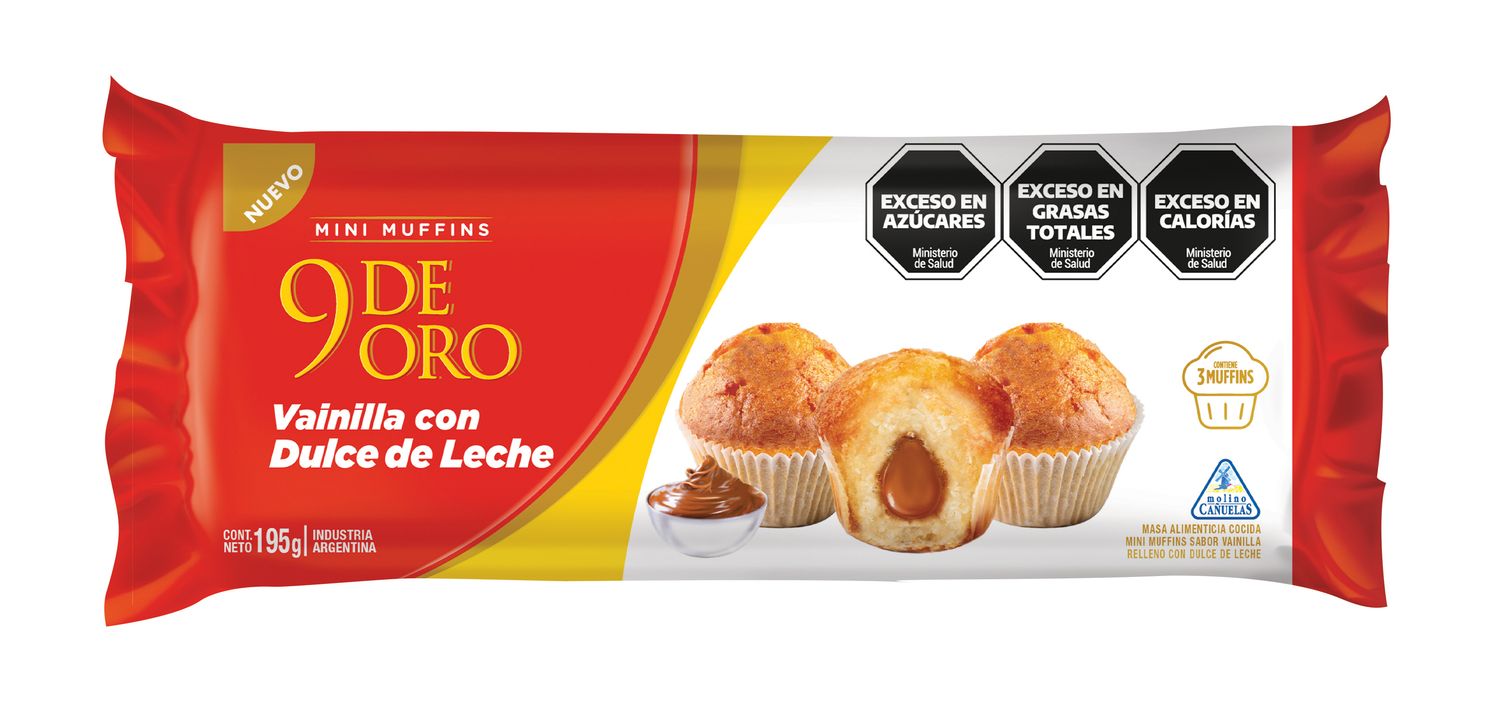 MINI MUFFIN 9 DE ORO VAINILLA C/DDL x195gr