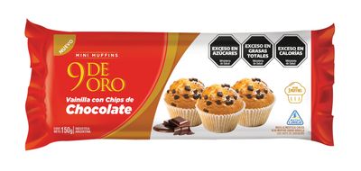 MINI MUFFIN 9 DE ORO VAINILLA C/CHIPS x150gr