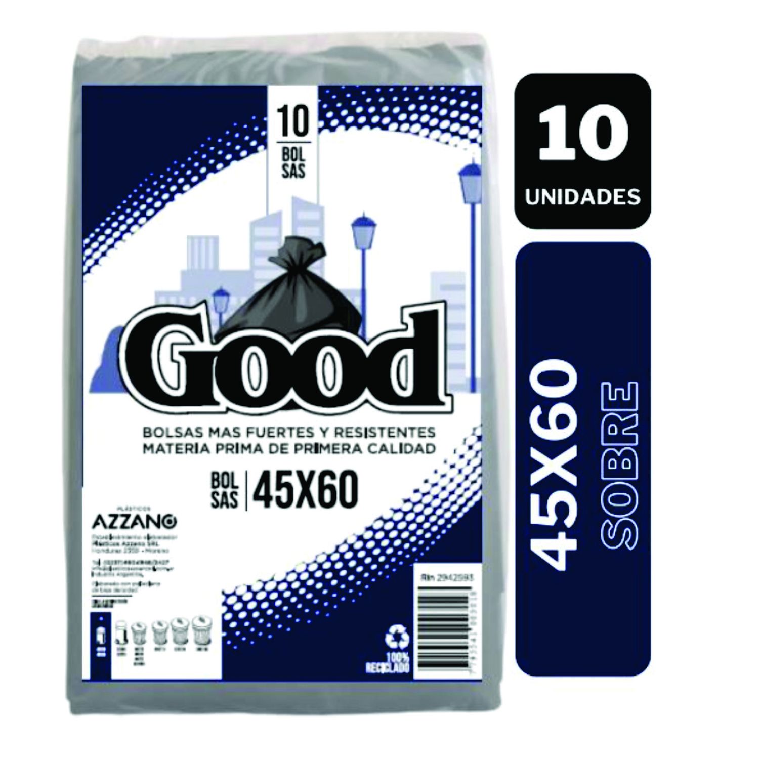 BOLSA RESIDUOS GOOD 45x60 x10u