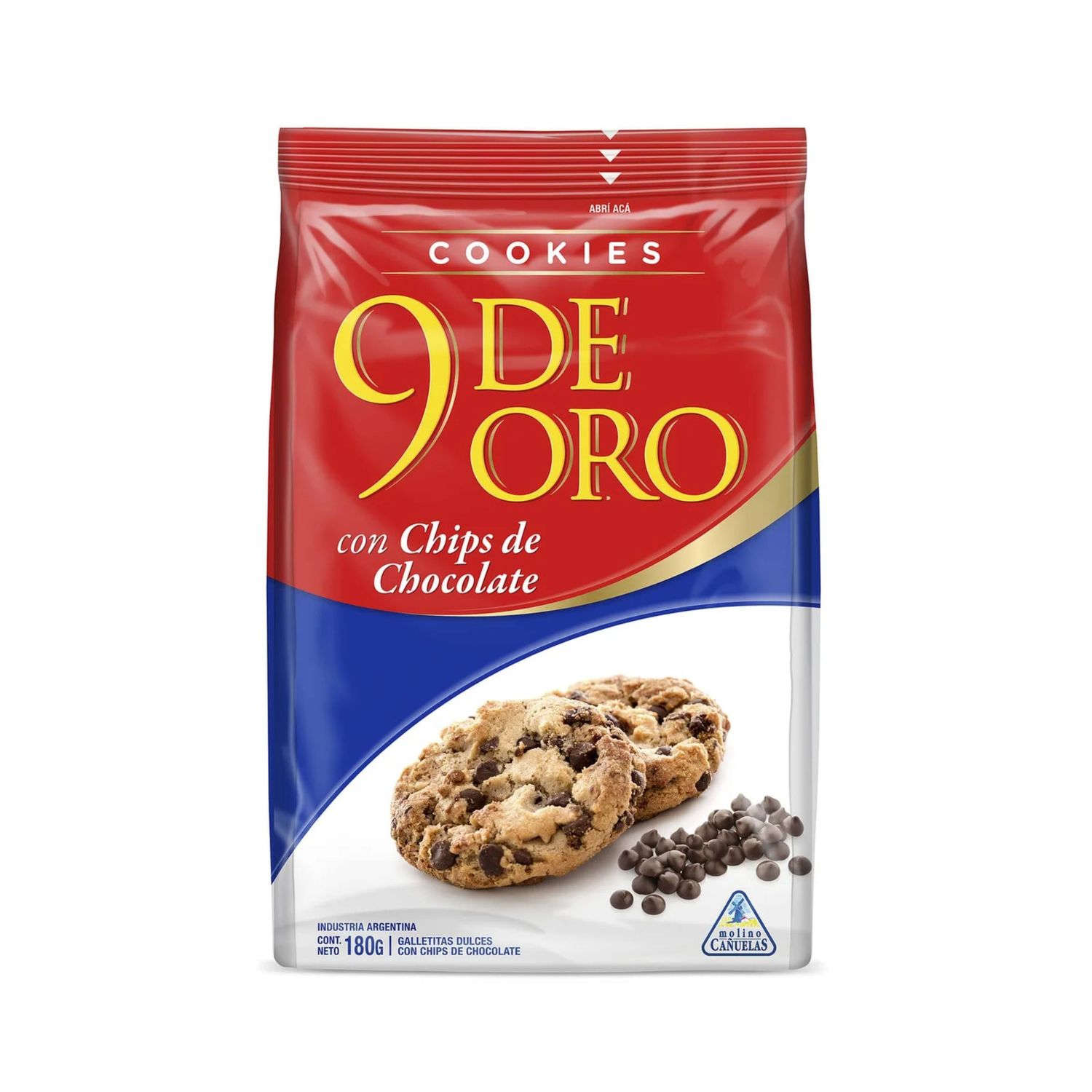COOKIES 9 DE ORO C/CHIPS CHOCOLATE x120gr