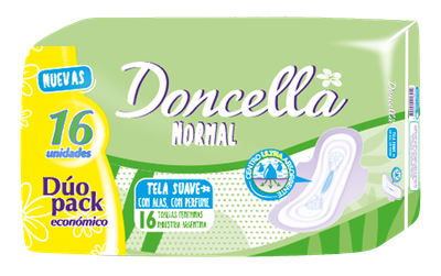 DONCELLA TOALLAS FEM NORMAL DUO C/DES x16und