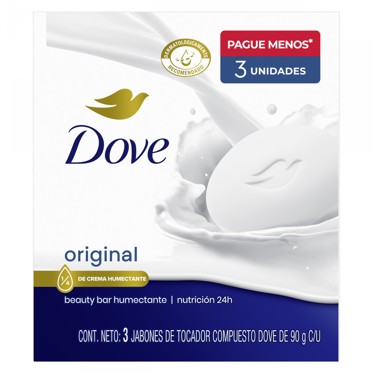 DOVE JABON BLANCO ORIGINAL 3x90gr