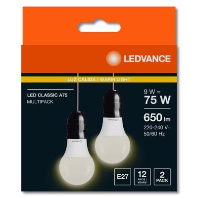 LEDVANCE LAMPARA LED LUZ CALIDA 2x9w