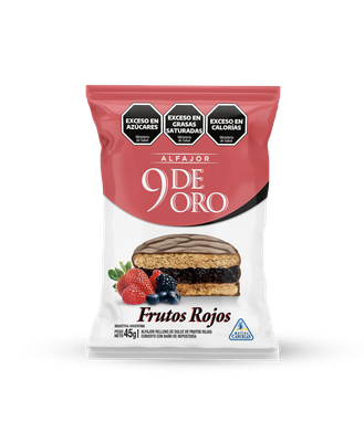 ALFAJOR 9 DE ORO SIMPLE FRUTA x45gr