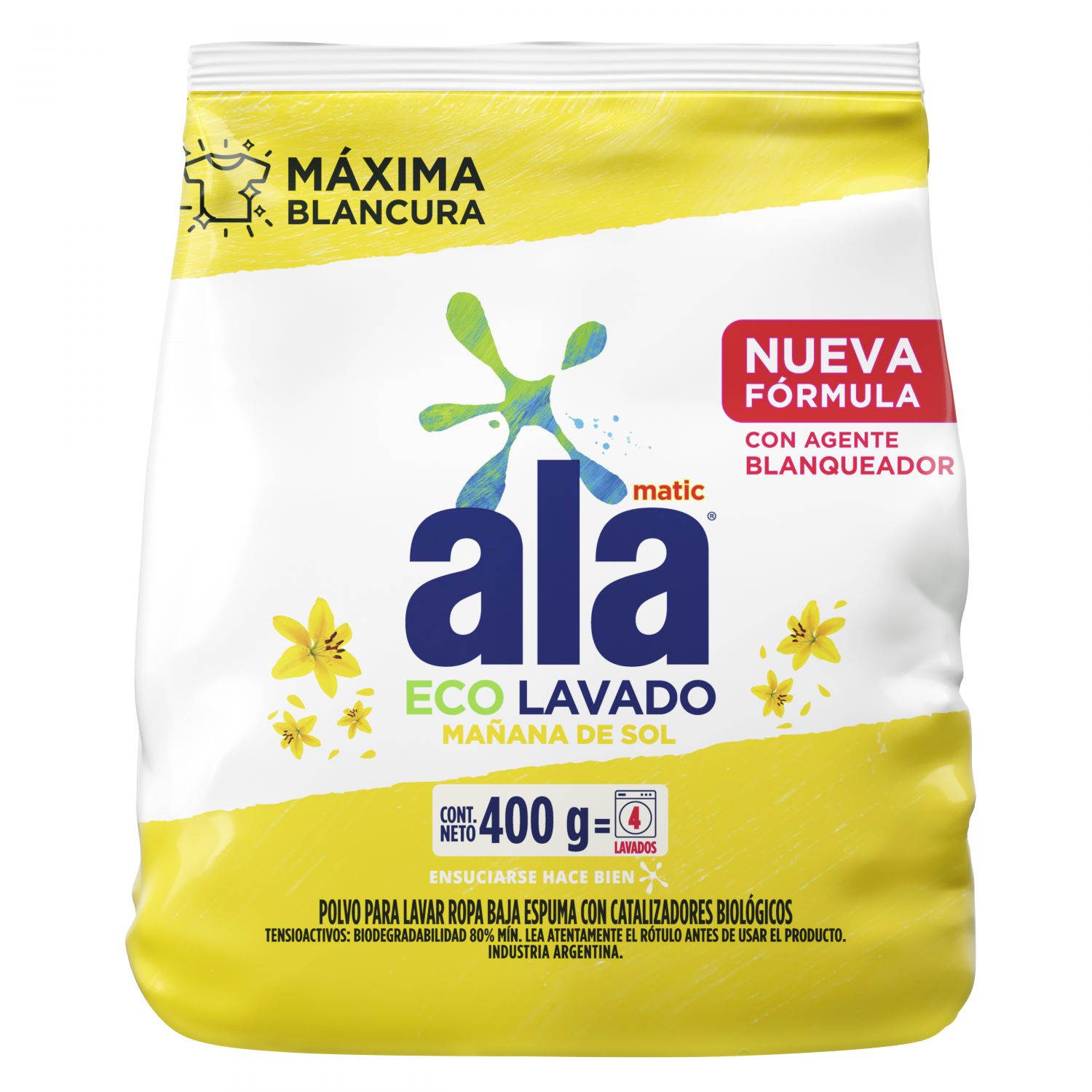 ALA POLVO MATIC MAN SOL ECOLAVADO  x400gr