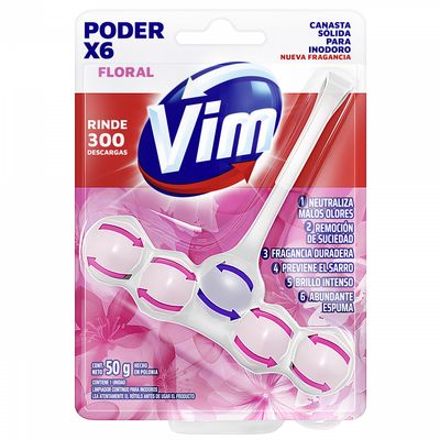 VIM CANASTA BAÑO PODER 6 FLORAL x50gr