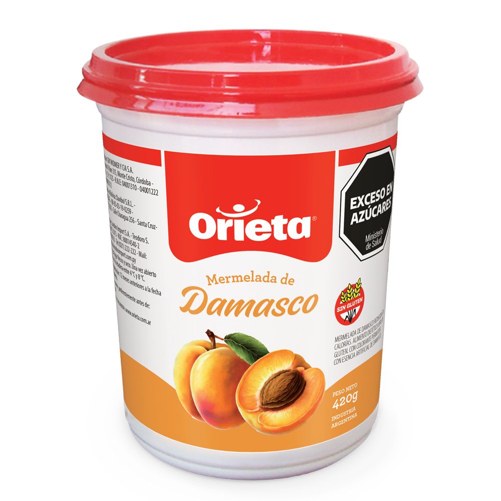 ORIETA MERMELADA DAMASCO POTE x420gr