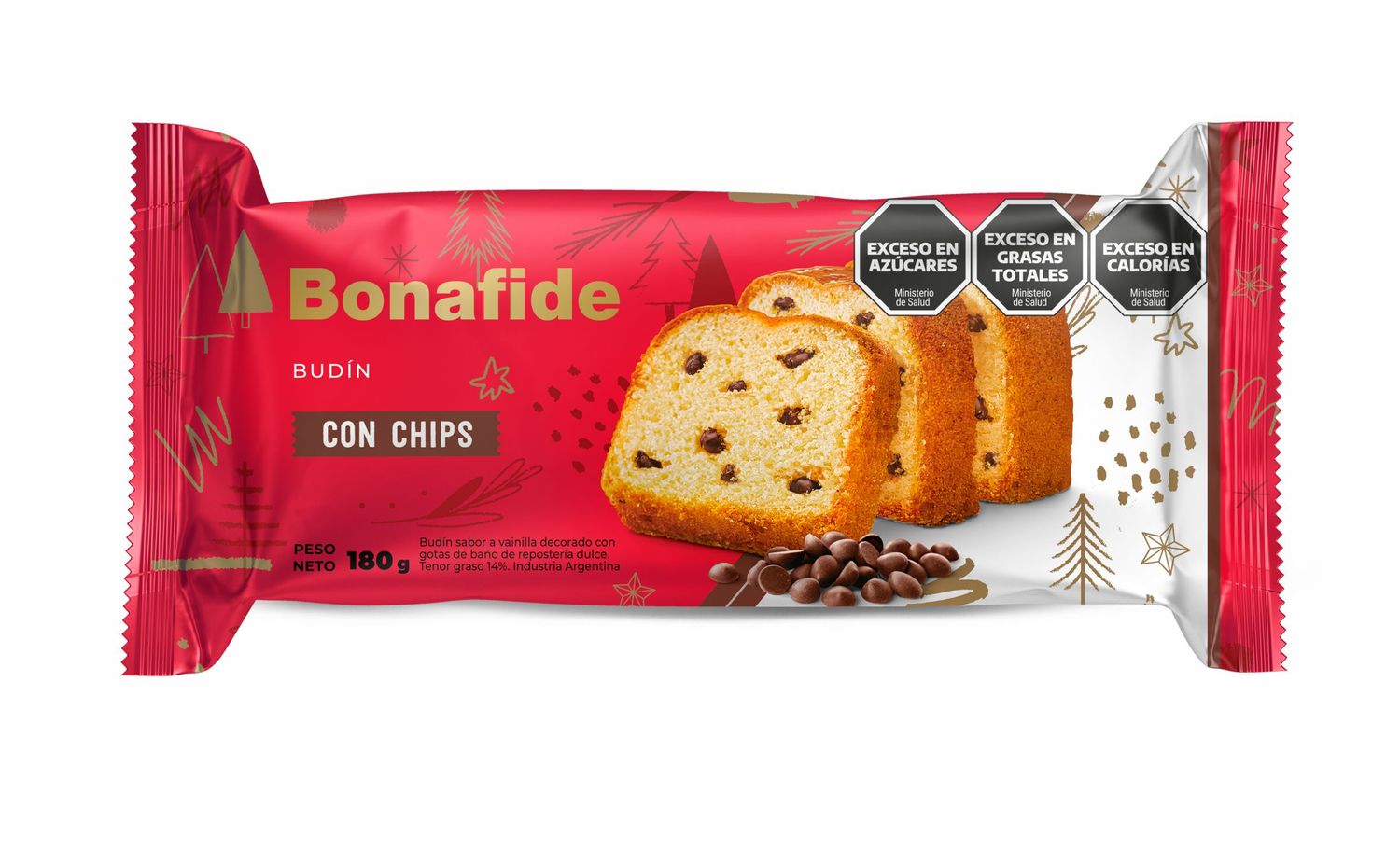 BONAFIDE BUDIN C/CHIPS CHOCO x180gr