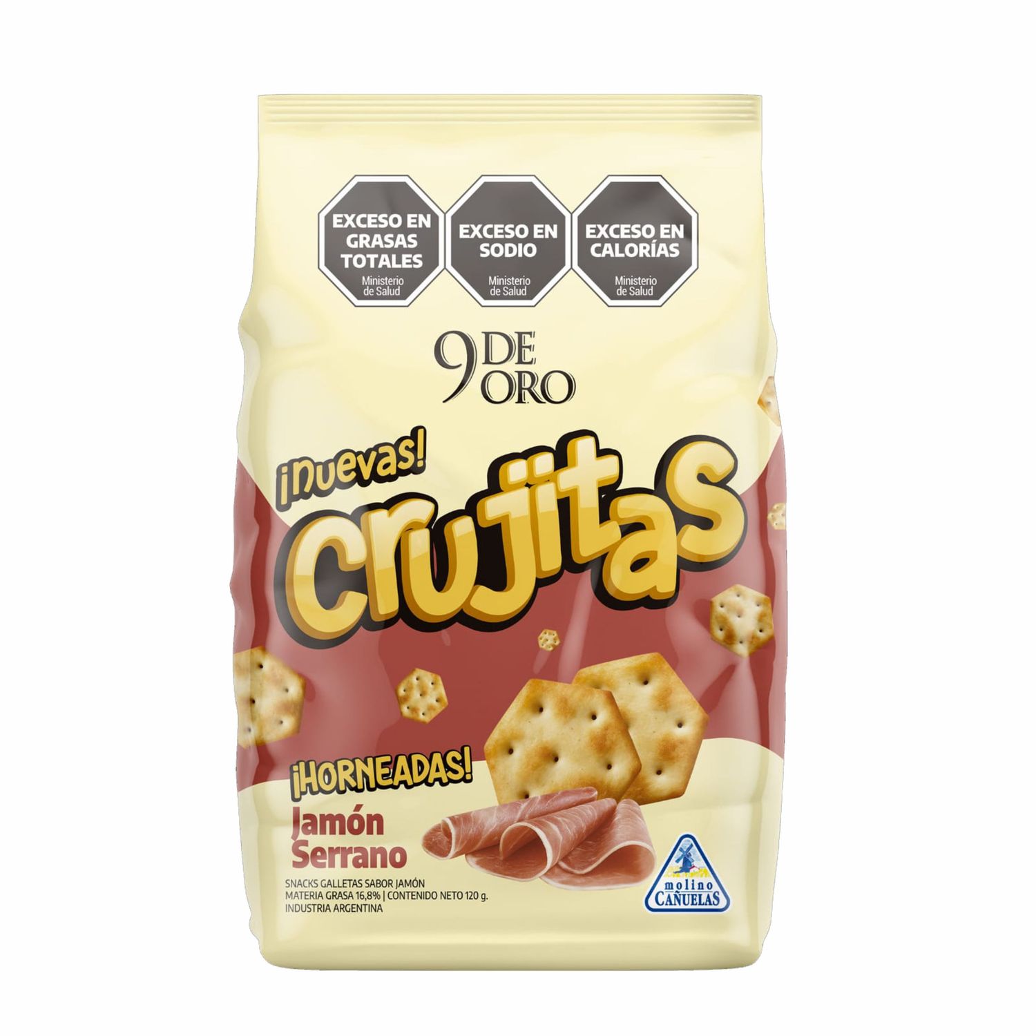 9 DE ORO CRUJITAS JAMON SERRANO x120grs