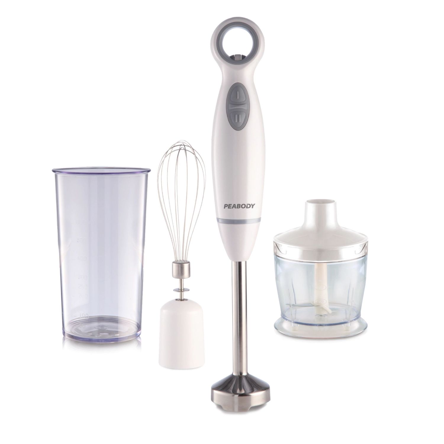 PEABODY LICUADORA MANO BLANCA ACCESORIOS x600w