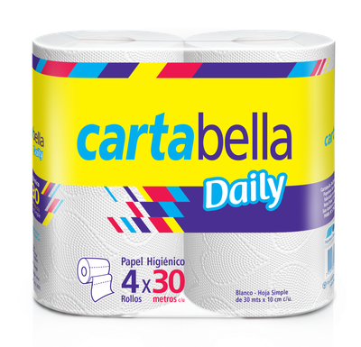 PAPEL HIGIENICO CARTABELLA BLANCO HS x4x30mt