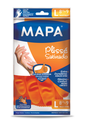 MAPA GUANTE PLISSE SATINADO Talle L x30und