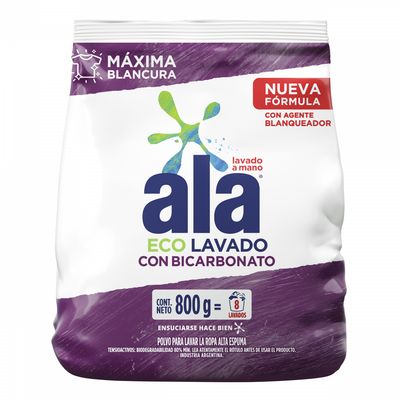 ALA POLVO LAV MANO C/BICARBONATO x800gr