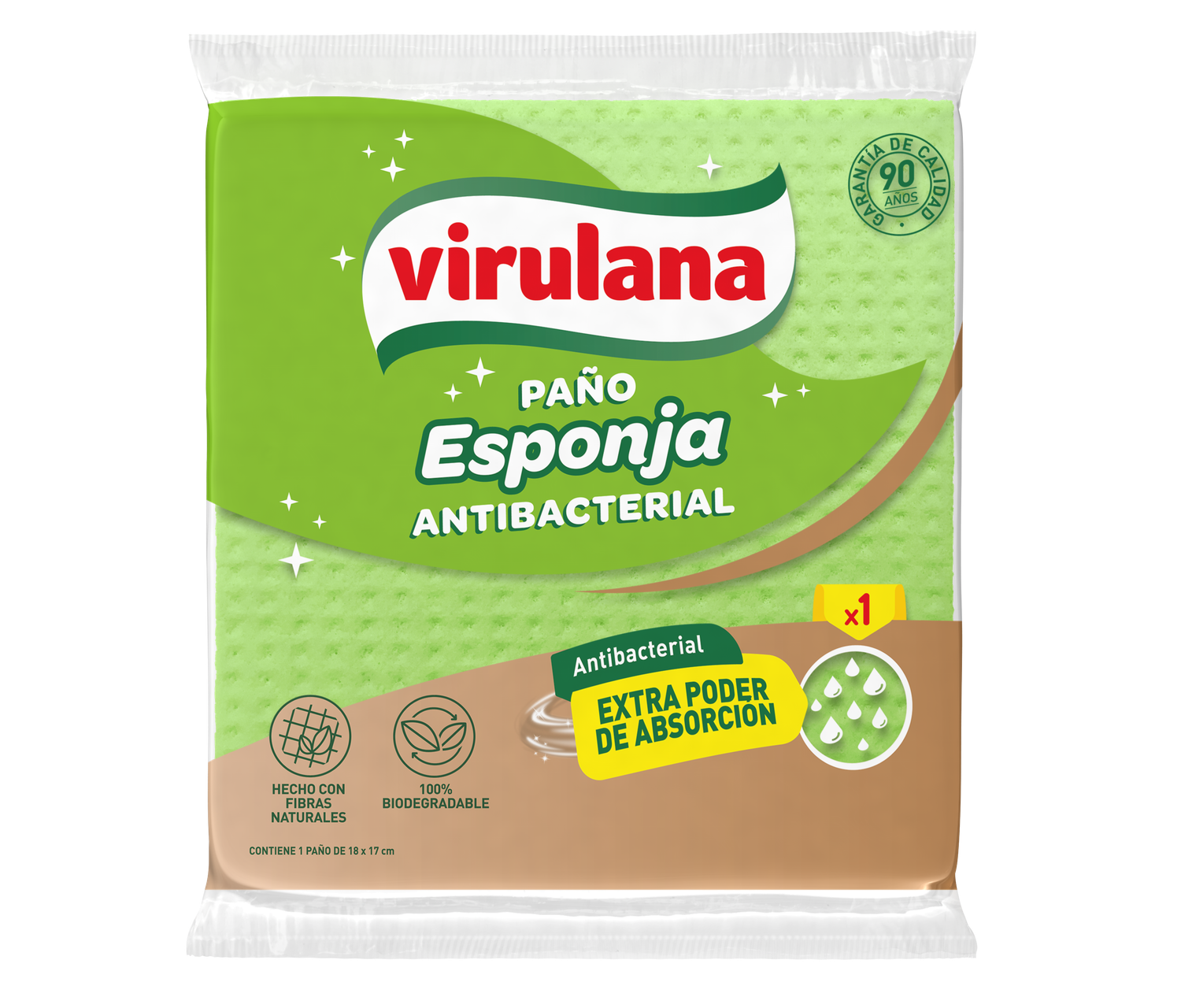VIRULANA PAÑO ESPONJA ANTIBACTERIAL x1und