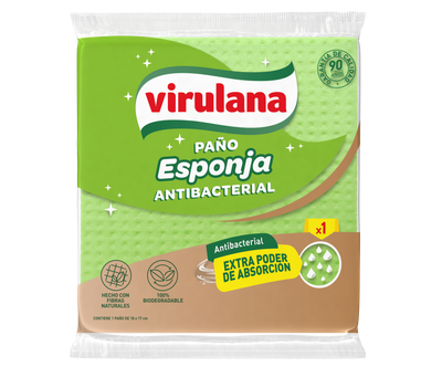 VIRULANA PAÑO ESPONJA ANTIBACTERIAL x1und