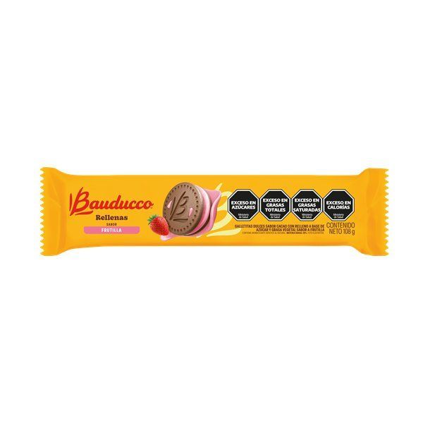 BAUDUCCO GALLETITA RELLENA FRUTILLA x108grs