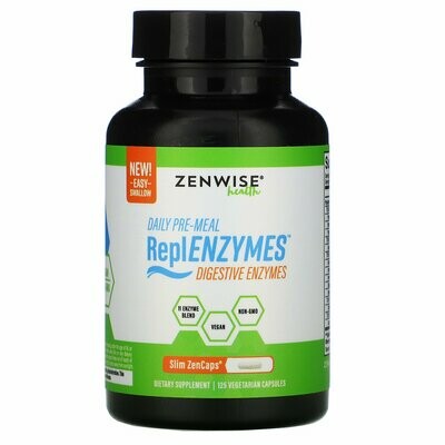ZENWISE ReplENZYMES, Digestive Enzymes, 125 Vegetarian Capsules ZENWISE ReplENZYMES, Digestive Enzymes, 125 Vegetarian Capsules