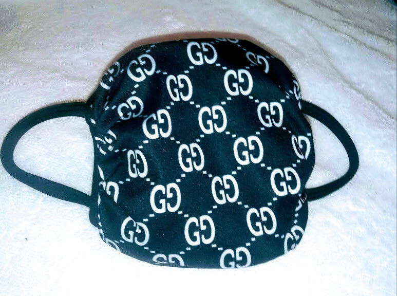 Black Gucci Designer Face Mask