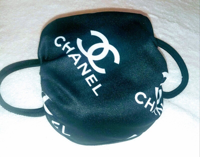 Black Chanel Designer Face Mask