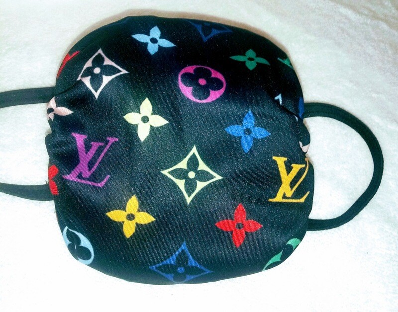 Black Louis Vuitton Designer Face Mask