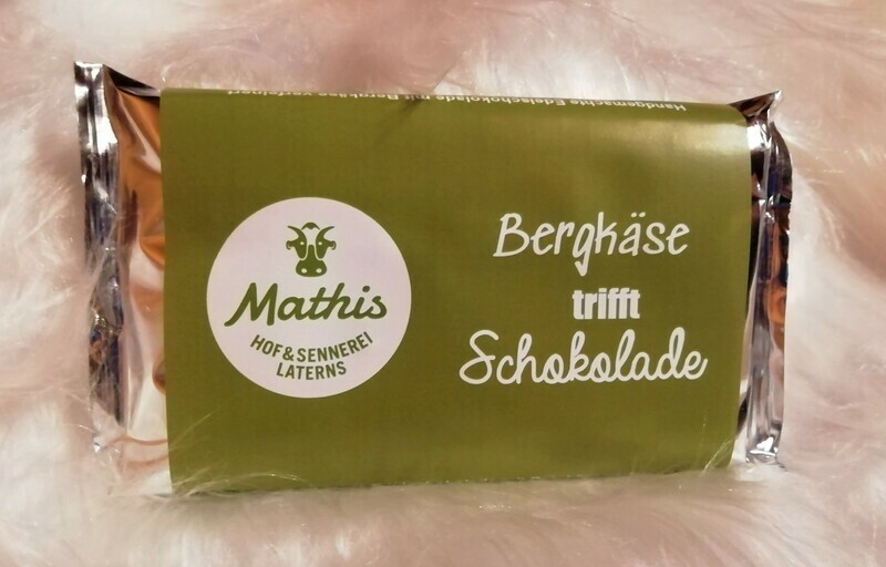 Edelschokolade mit Bergkäse verfeinert