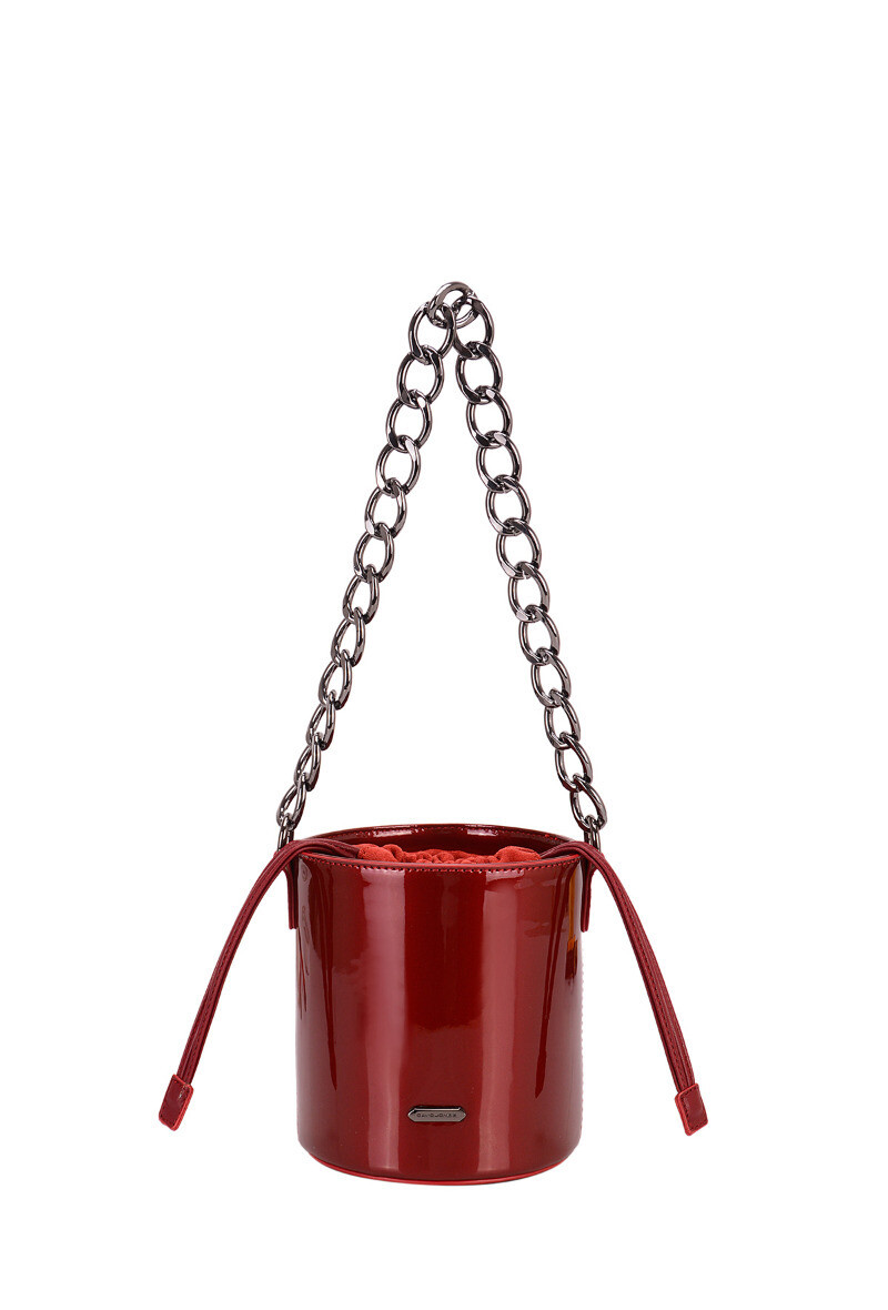 David Jones Glossy Bucket Bag – Chocolate Bronze