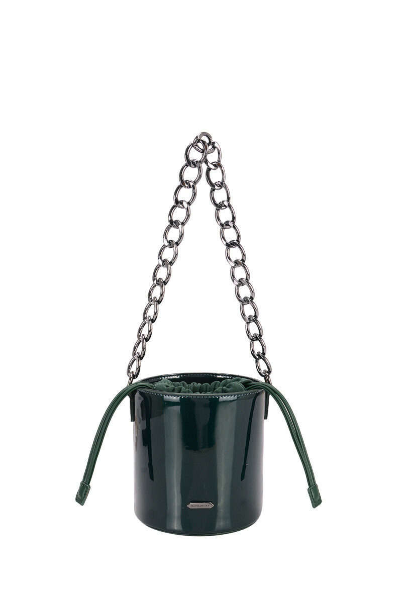 David Jones Glossy Bucket Bag – Chocolate Bronze