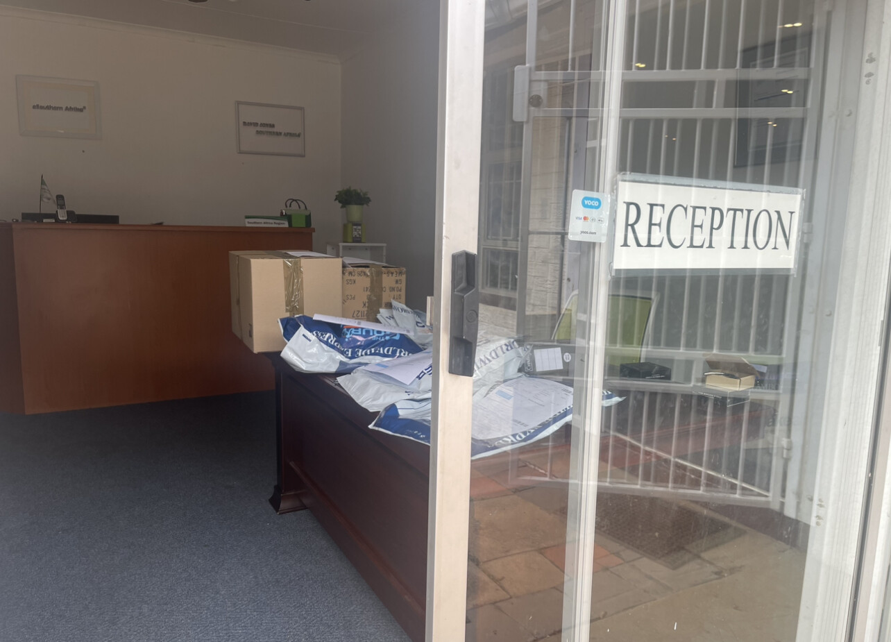 Courier Guy collecting parcels at David Jones Southern Africa Reception 19 December 2022
