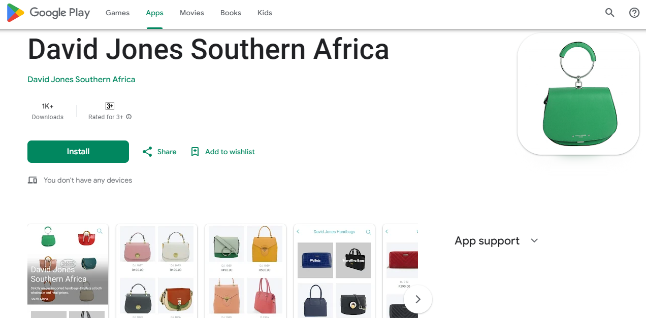 David Jones Southern Africa APP - Choose Below