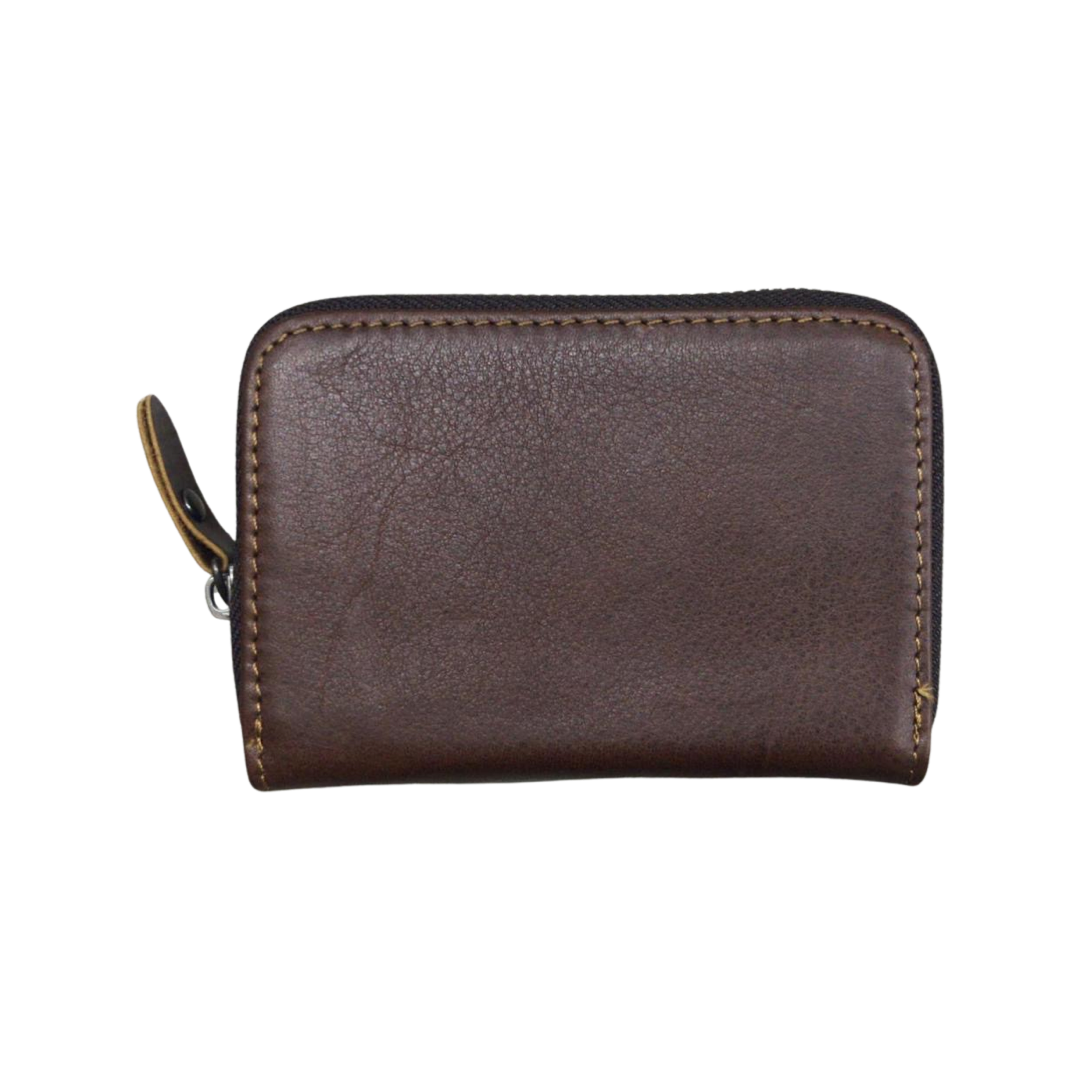 Compact Leather Wallet-Chocolate Brown