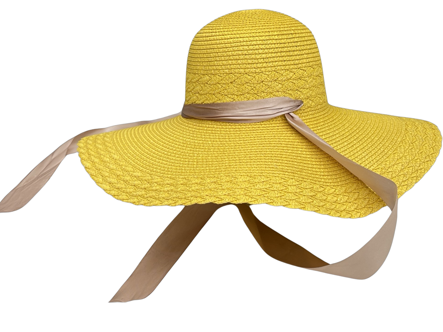 Ladies Packable Straw Floppy Sun Hat