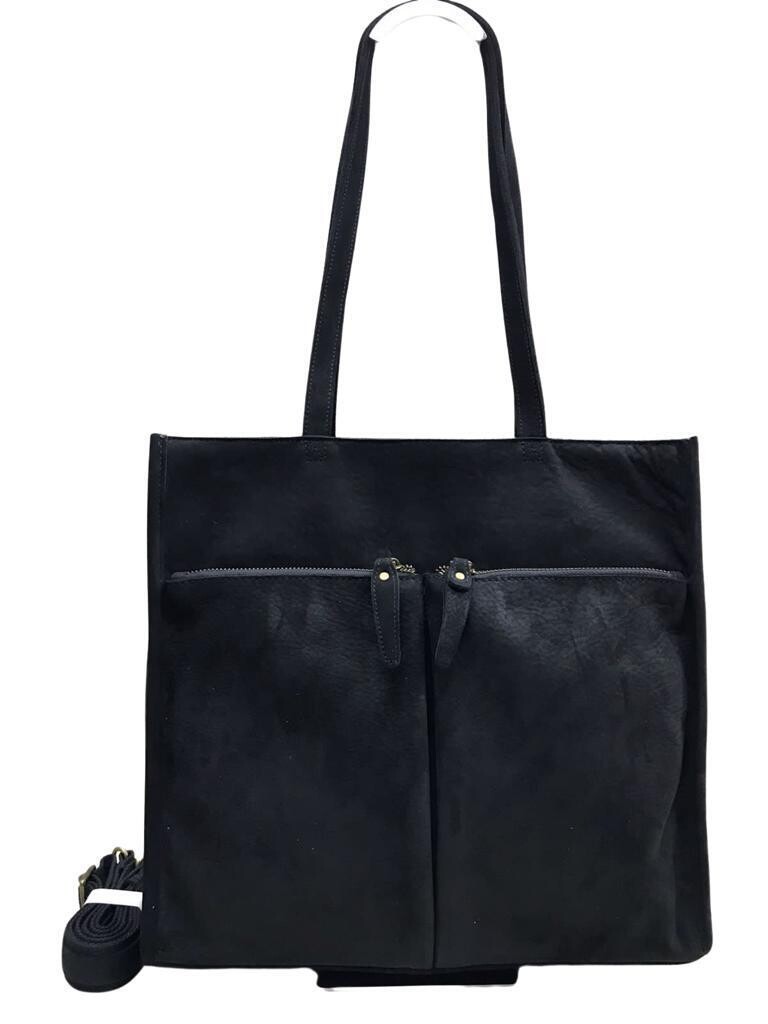 Leather top notch large tote bag