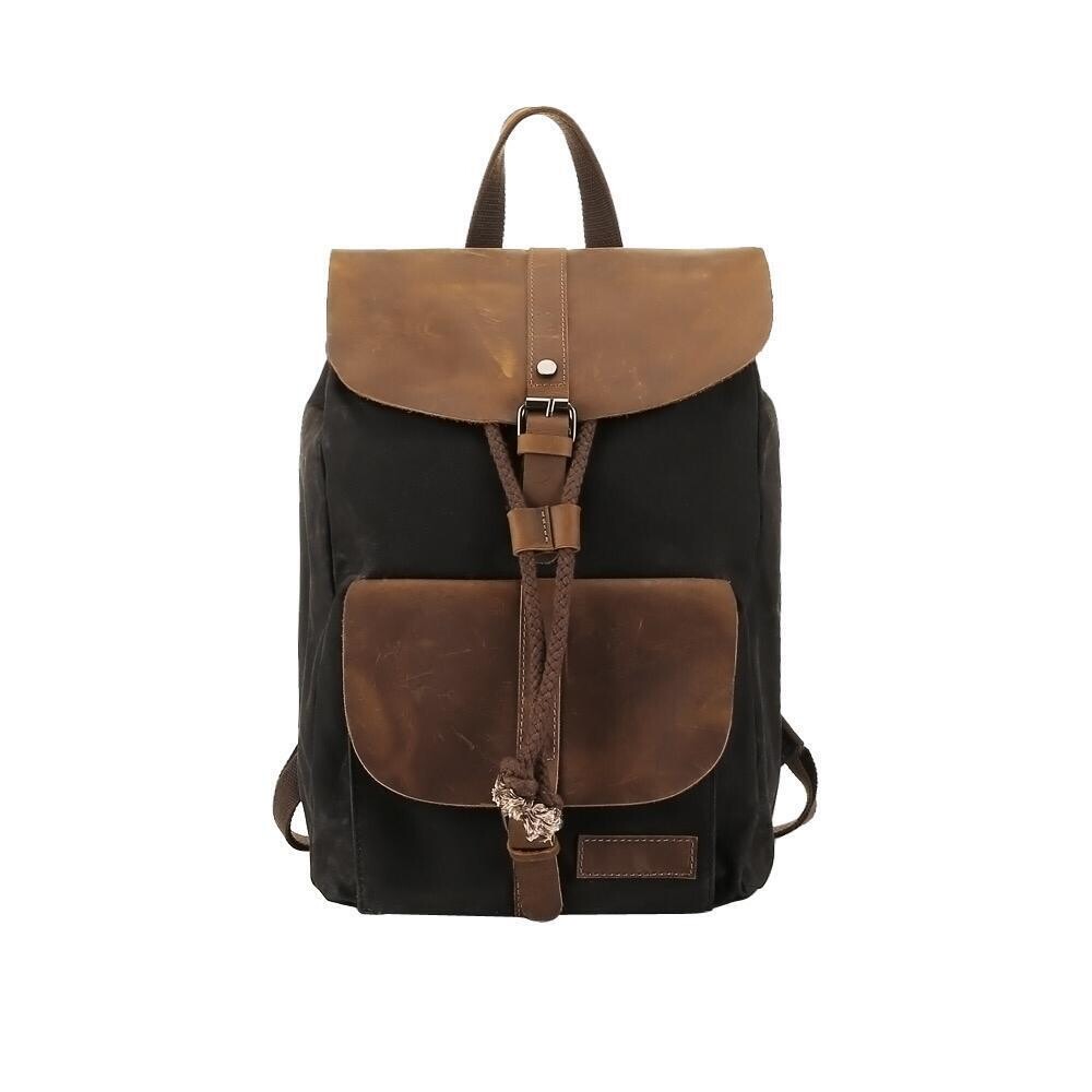 Leather Canvas  Portable Waterproof Backpack