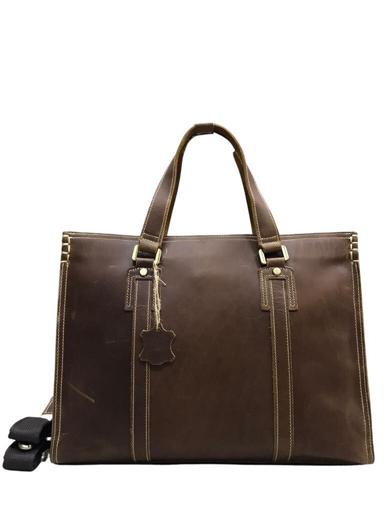 Leather top notch large tote bag