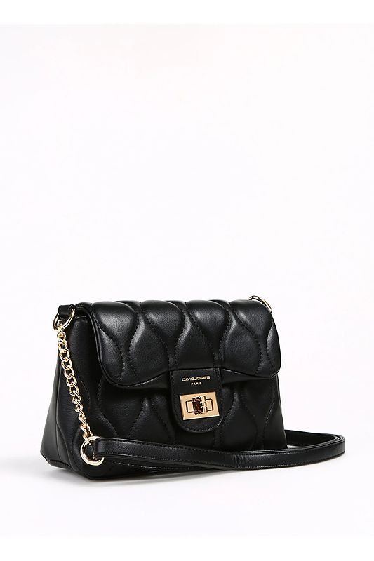 David Jones Black Crossbody Quilted Bag DJ789D