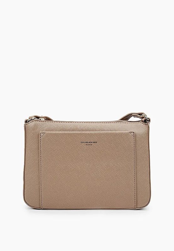 David Jones Taupe Phone Crossbody Handbag DJ829J