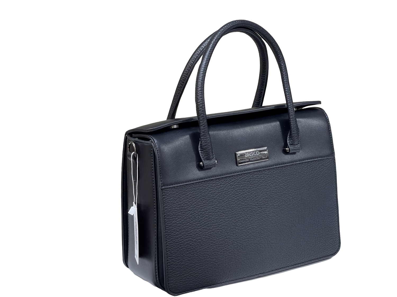 BAGCO Premium Structured Black Handbag – Mocha Elegance