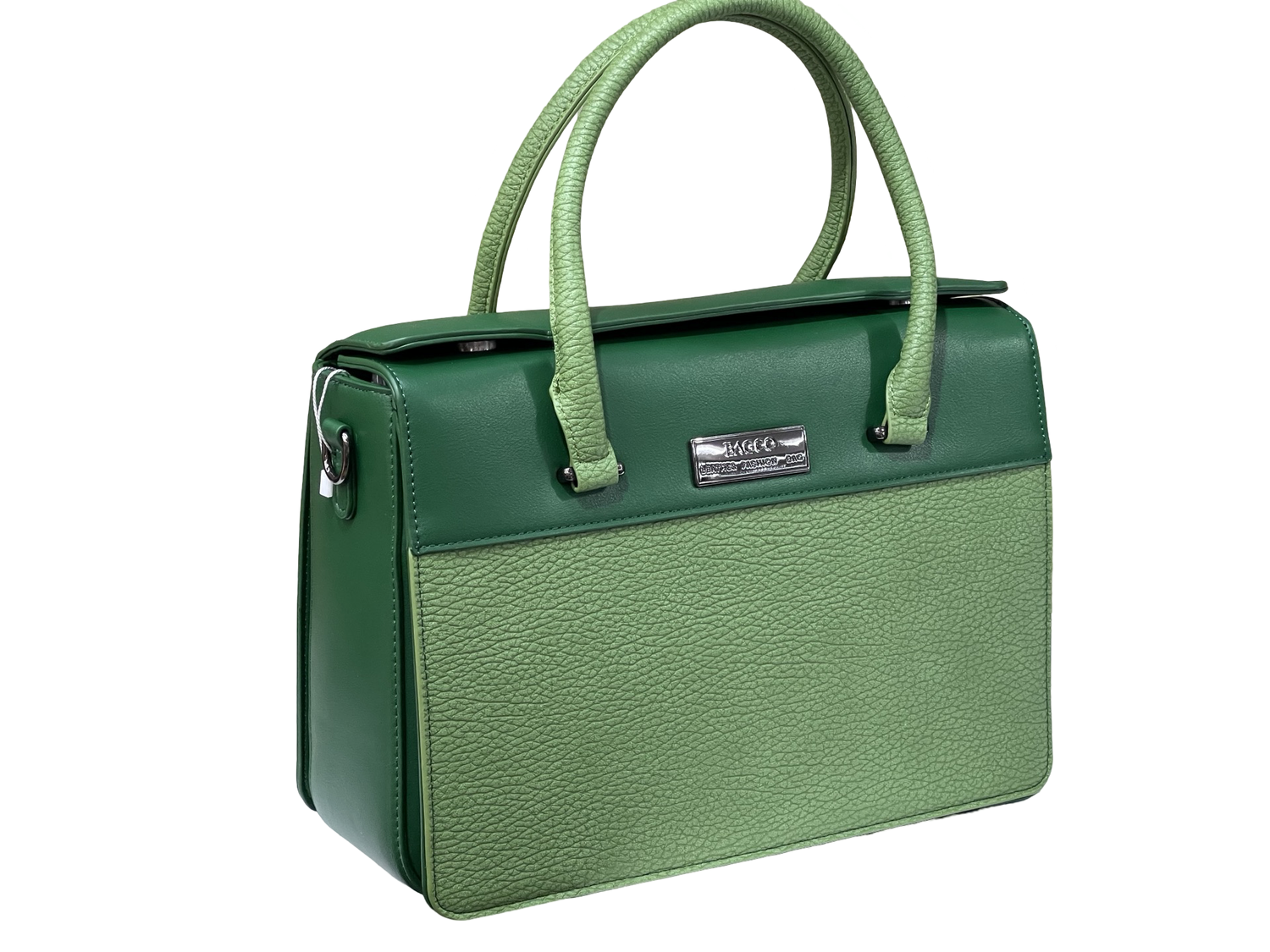 BAGCO Premium Structured Green Handbag – Mocha Elegance