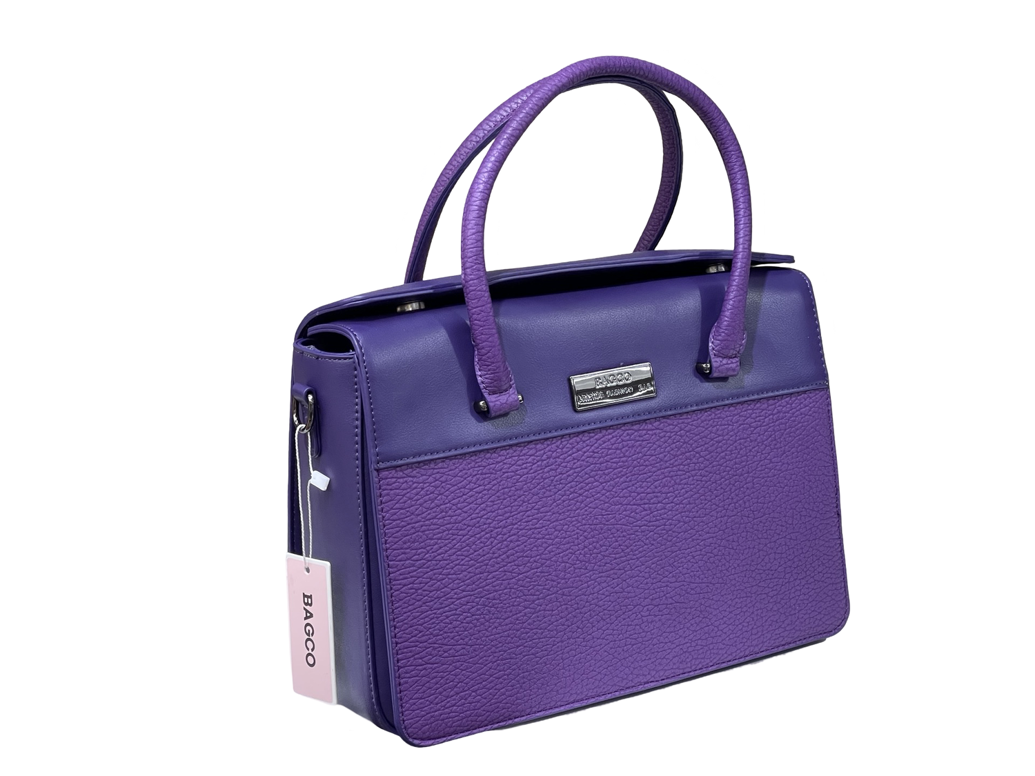 BAGCO Premium Structured Purple Handbag – Mocha Elegance