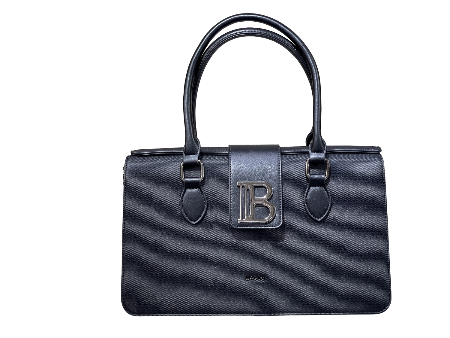 BAGCO Premium Structured Black Handbag – Mocha Elegance
