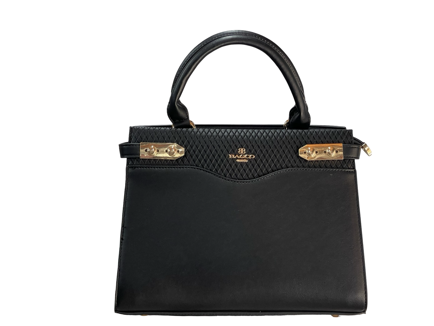 BAGCO Luxe Executive Black Structured Handbag
