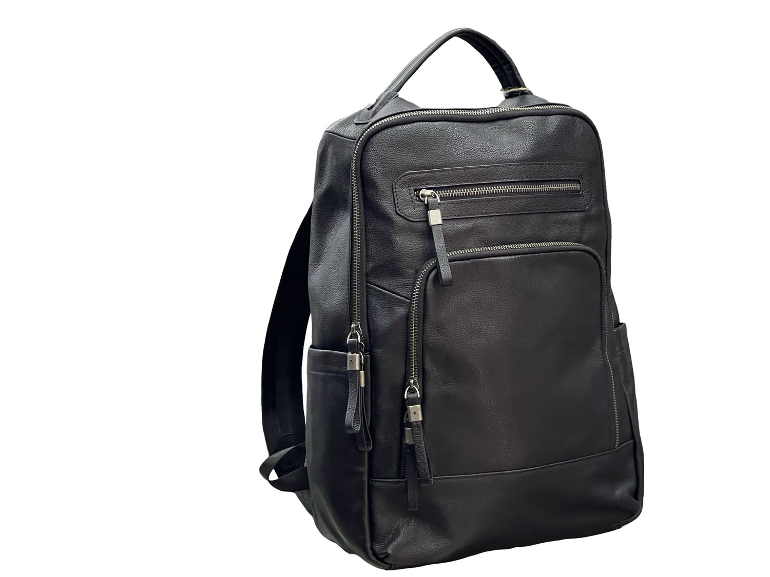 15 Inch Boardroom and Airport Black LEATHER Backpack DJ1001M