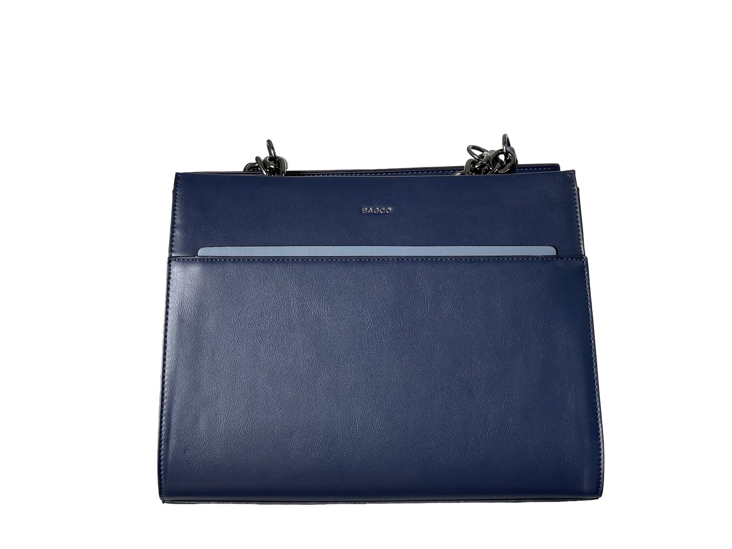 BAGCO Structured Vegan Leather Blue Handbag -BX012504042T