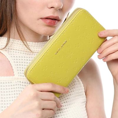 David Jones Women’s Mustard Zip-Around Embossed Wallet