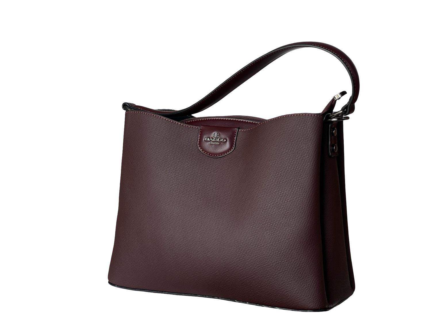 BAGCO Minimalist Wine Red Shoulder Bag with Sleek Design