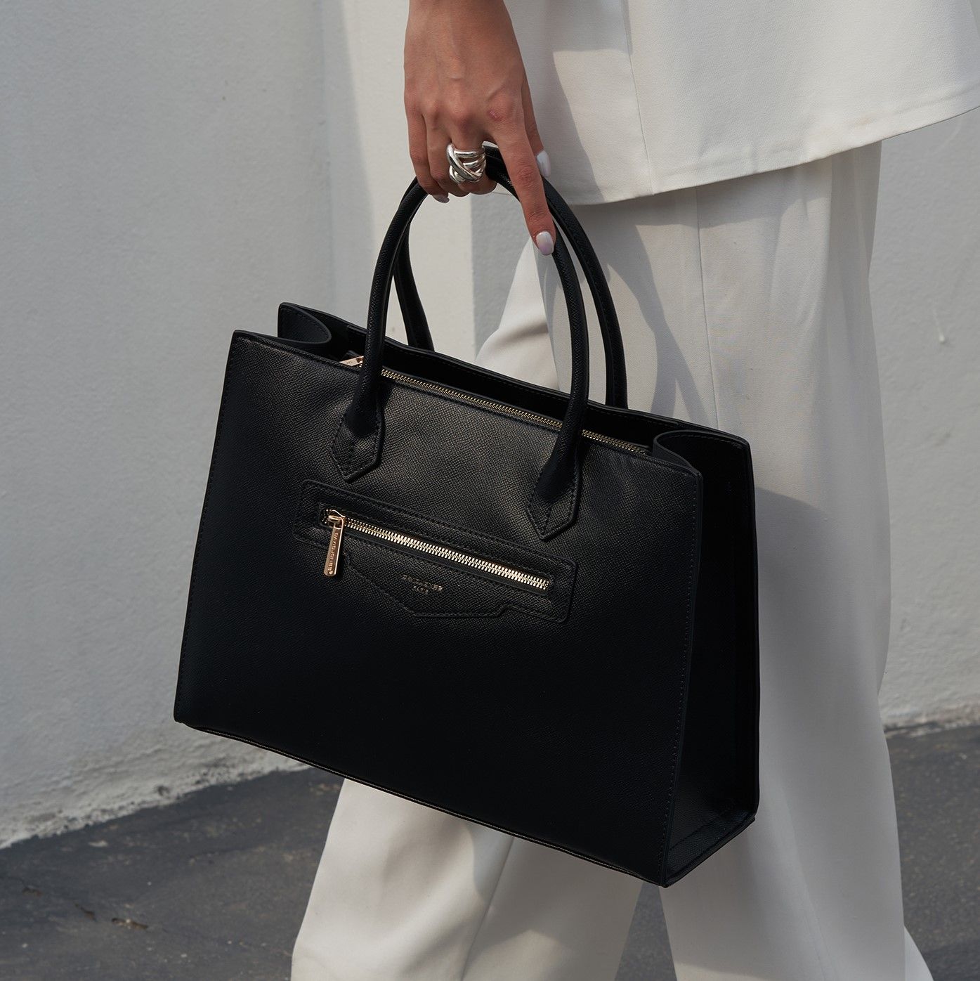 David Jones Tote Black Handbag DJ454D