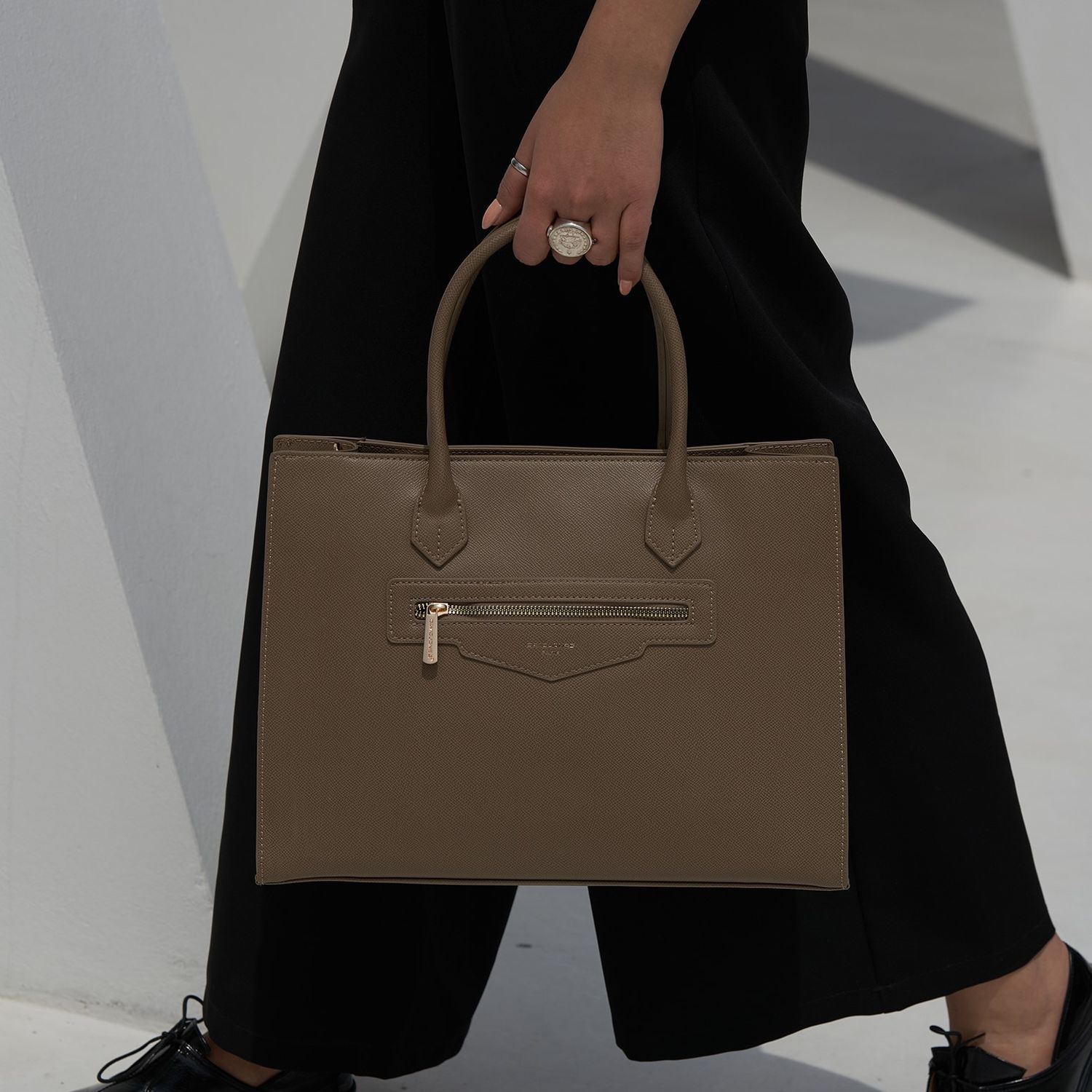 David Jones Tote Deep Taupe Handbag DJ453D