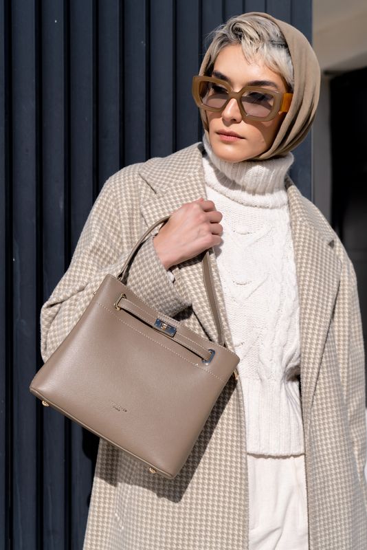 David Jones New Trend Taupe Handbag DJ523D