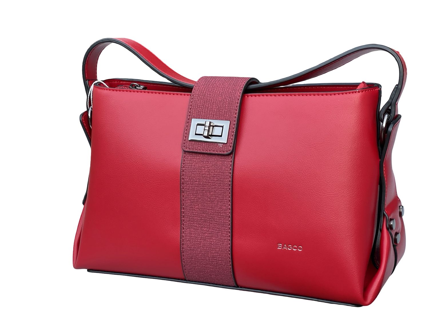 BAGCO Luxurious Red Handbag – Elegant &amp; Spacious | Shop Online