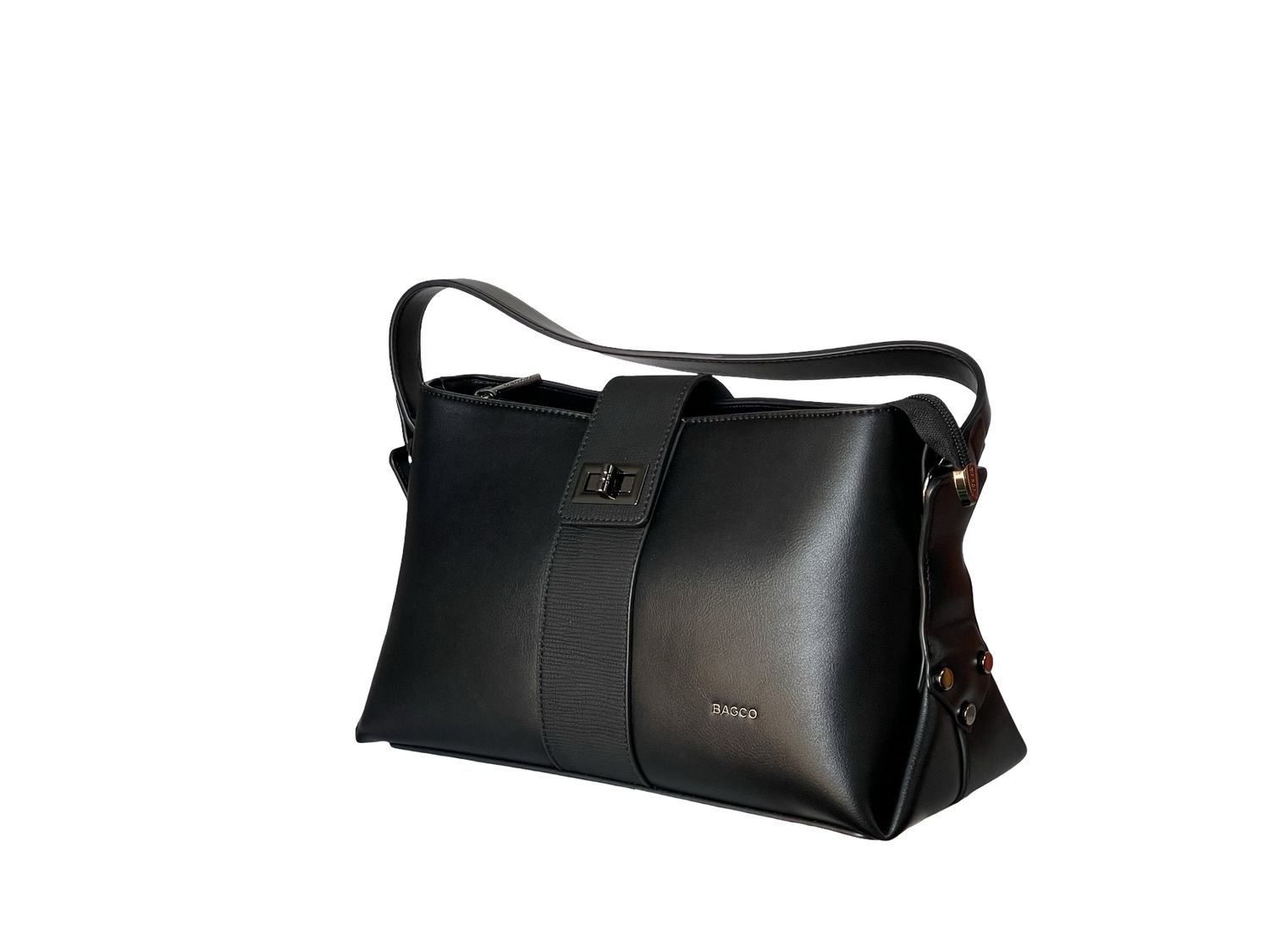 BAGCO Luxurious Black Handbag – Elegant &amp; Spacious | Shop Online